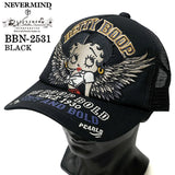 BETTY BOOP NEVERMIND TWILL MESH CAP ベティーブープ ネバーマインド ツイル メッシュ キャップ 帽子 bbn-2531