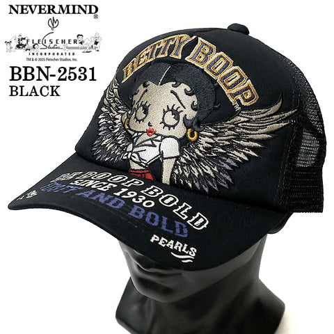 BETTY BOOP NEVERMIND TWILL MESH CAP ベティーブープ ネバーマインド ツイル メッシュ キャップ 帽子 bbn-2531