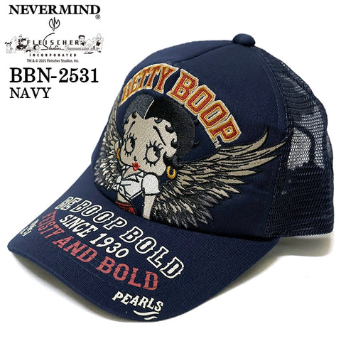 BETTY BOOP NEVERMIND TWILL MESH CAP ベティーブープ ネバーマインド ツイル メッシュ キャップ 帽子 bbn-2531
