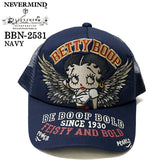 BETTY BOOP NEVERMIND TWILL MESH CAP ベティーブープ ネバーマインド ツイル メッシュ キャップ 帽子 bbn-2531