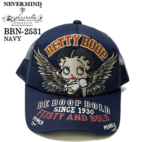 BETTY BOOP NEVERMIND TWILL MESH CAP ベティーブープ ネバーマインド ツイル メッシュ キャップ 帽子 bbn-2531