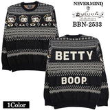 BETTY BOOP NEVERMIND JACQUARD KNIT PULLOVER SWEATER ベティー ネバーマインド コラボ ジャカード ニット プルオーバー セーター bbn-2533