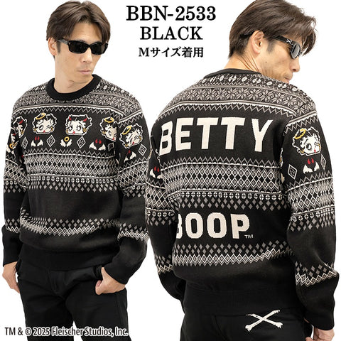 BETTY BOOP NEVERMIND JACQUARD KNIT PULLOVER SWEATER ベティー ネバーマインド コラボ ジャカード ニット プルオーバー セーター bbn-2533