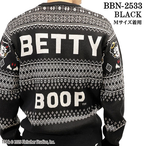 BETTY BOOP NEVERMIND JACQUARD KNIT PULLOVER SWEATER ベティー ネバーマインド コラボ ジャカード ニット プルオーバー セーター bbn-2533