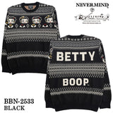 BETTY BOOP NEVERMIND JACQUARD KNIT PULLOVER SWEATER ベティー ネバーマインド コラボ ジャカード ニット プルオーバー セーター bbn-2533