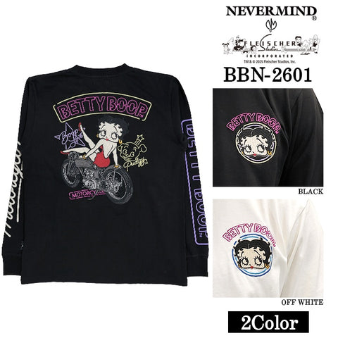 BETTY BOOP NEVERMIND TEE L/S T-SHIRT ベティーブープ ネバーマインド 天竺 ロンTEE 長袖 Tシャツ bbn-2601