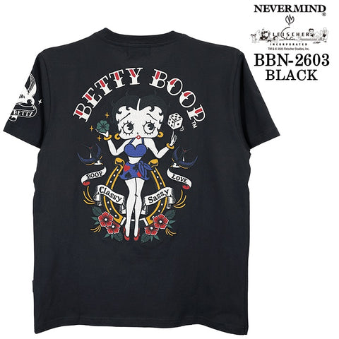 BETTY BOOP NEVERMIND TEE S/S T-SHIRT ベティーブープ ネバーマインド コラボ 天竺 半袖 Tシャツ bbn-2603