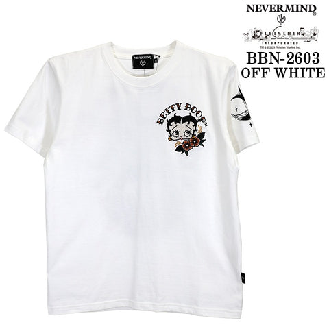 BETTY BOOP NEVERMIND TEE S/S T-SHIRT ベティーブープ ネバーマインド コラボ 天竺 半袖 Tシャツ bbn-2603