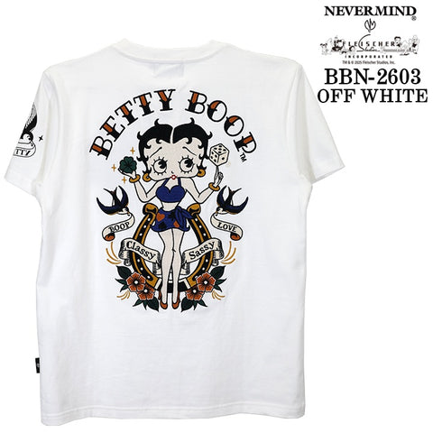 BETTY BOOP NEVERMIND TEE S/S T-SHIRT ベティーブープ ネバーマインド コラボ 天竺 半袖 Tシャツ bbn-2603
