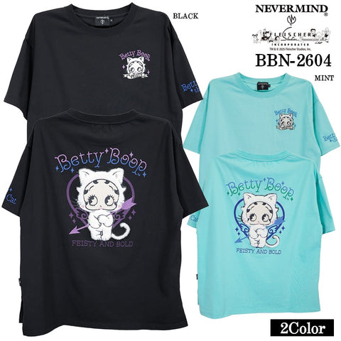 BETTY BOOP NEVERMIND BIG SILHOUETTE TEE S/S T-SHIRT ベティーブープ ネバーマインド コラボ 天竺 半袖 ビッグシルエット Tシャツ bbn-2603