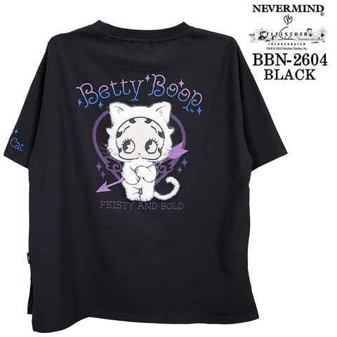 BETTY BOOP NEVERMIND BIG SILHOUETTE TEE S/S T-SHIRT ベティーブープ ネバーマインド コラボ 天竺 半袖 ビッグシルエット Tシャツ bbn-2603