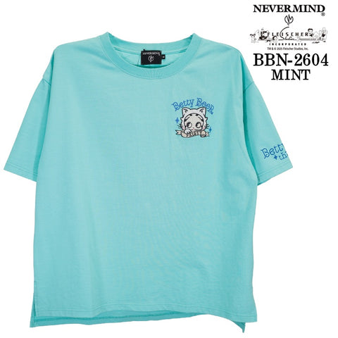 BETTY BOOP NEVERMIND BIG SILHOUETTE TEE S/S T-SHIRT ベティーブープ ネバーマインド コラボ 天竺 半袖 ビッグシルエット Tシャツ bbn-2603
