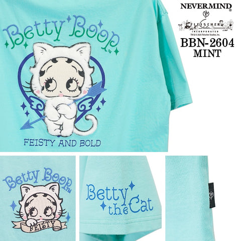 BETTY BOOP NEVERMIND BIG SILHOUETTE TEE S/S T-SHIRT ベティーブープ ネバーマインド コラボ 天竺 半袖 ビッグシルエット Tシャツ bbn-2603