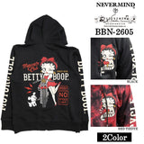 BETTY BOOP NEVERMIND HOODIE SWEATSHIRT F/Z PARKA ベティーブープ ネバーマインド 裏毛 パーカー bbn-2605