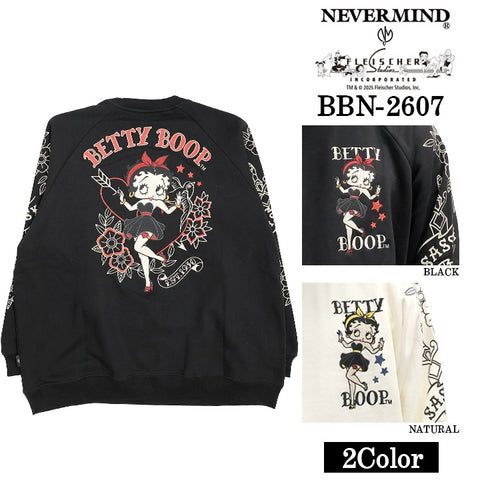 BETTY BOOP NEVERMIND OVERSIZE SWEATSHIRT TRAINER ベティーブープ ネバーマインド 裏毛 オーバーサイズ トレーナー bbn-2607
