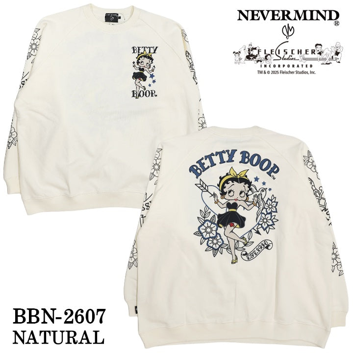BETTY BOOP NEVERMIND OVERSIZE SWEATSHIRT TRAINER ベティーブープ ネバーマインド 裏毛 オーバーサイズ トレーナー bbn-2607