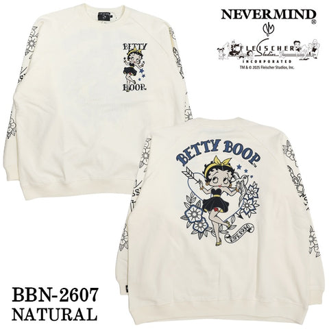 BETTY BOOP NEVERMIND OVERSIZE SWEATSHIRT TRAINER ベティーブープ ネバーマインド 裏毛 オーバーサイズ トレーナー bbn-2607