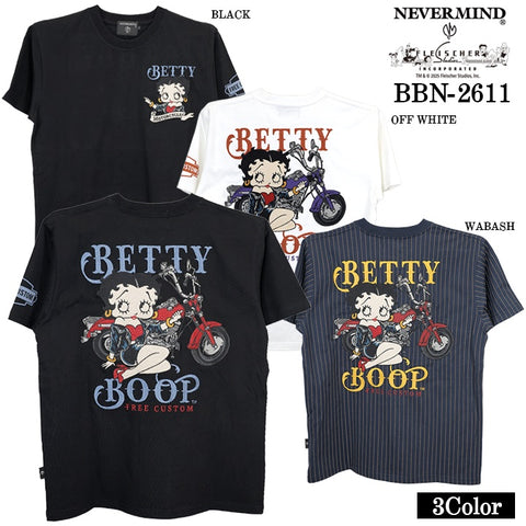 BETTY BOOP NEVERMIND TEE S/S T-SHIRT ベティーブープ ネバーマインド コラボ 天竺 半袖 Tシャツ bbn-2611