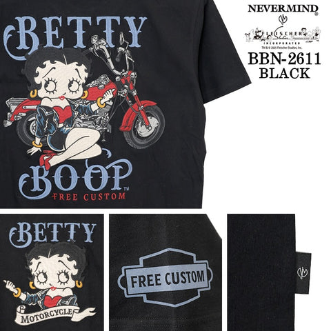 BETTY BOOP NEVERMIND TEE S/S T-SHIRT ベティーブープ ネバーマインド コラボ 天竺 半袖 Tシャツ bbn-2611