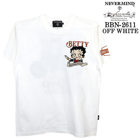 BETTY BOOP NEVERMIND TEE S/S T-SHIRT ベティーブープ ネバーマインド コラボ 天竺 半袖 Tシャツ bbn-2611