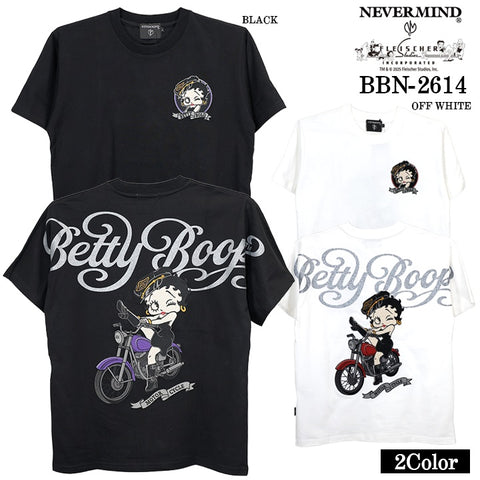 BETTY BOOP NEVERMIND TEE S/S T-SHIRT ベティーブープ ネバーマインド コラボ 天竺 半袖 Tシャツ bbn-2614