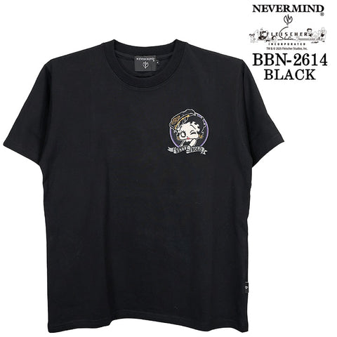 BETTY BOOP NEVERMIND TEE S/S T-SHIRT ベティーブープ ネバーマインド コラボ 天竺 半袖 Tシャツ bbn-2614