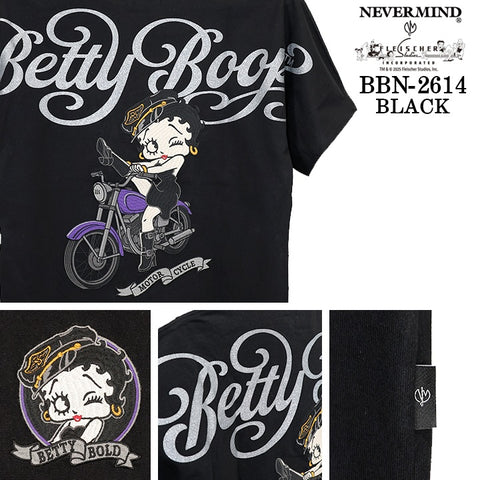 BETTY BOOP NEVERMIND TEE S/S T-SHIRT ベティーブープ ネバーマインド コラボ 天竺 半袖 Tシャツ bbn-2614