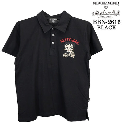 BETTY BOOP NEVERMIND S/S POLO SHIRT ベティーブープ ネバーマインド