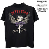 BETTY BOOP NEVERMIND S/S POLO SHIRT ベティーブープ ネバーマインド コラボ 天竺 半袖 ポロシャツ bbn-2616