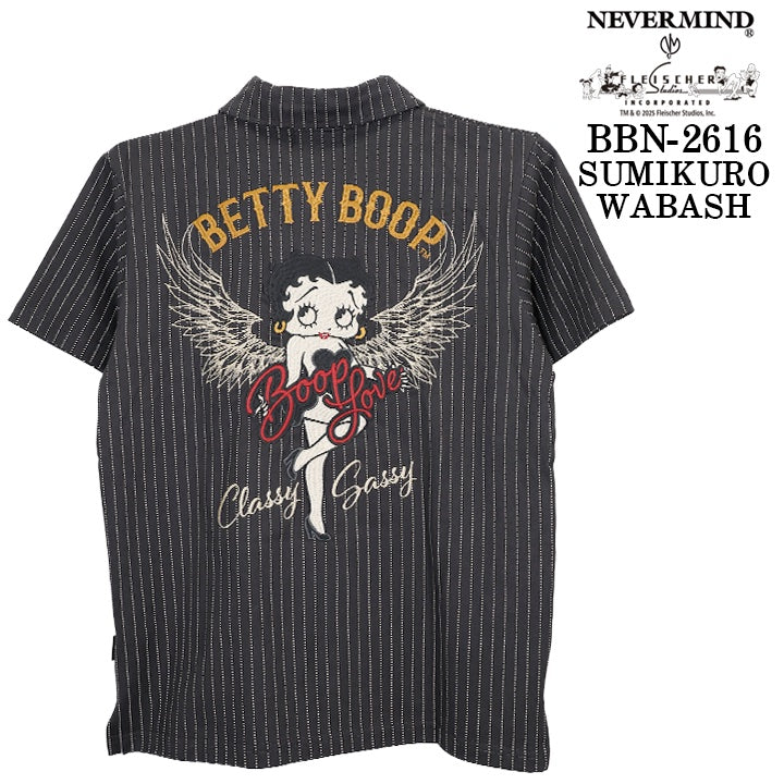 BETTY BOOP NEVERMIND S/S POLO SHIRT ベティーブープ ネバーマインド コラボ 天竺 半袖 ポロシャツ bbn-2616