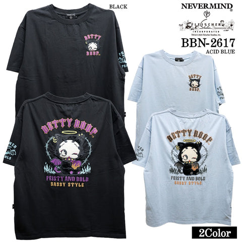 BETTY BOOP NEVERMIND TEE BIG S/S T-SHIRT ベティーブープ ネバーマインド ビッグシルエット 天竺 半袖Tシャツ bbn-2617