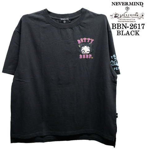 BETTY BOOP NEVERMIND TEE BIG S/S T-SHIRT ベティーブープ ネバーマインド ビッグシルエット 天竺 半袖Tシャツ bbn-2617