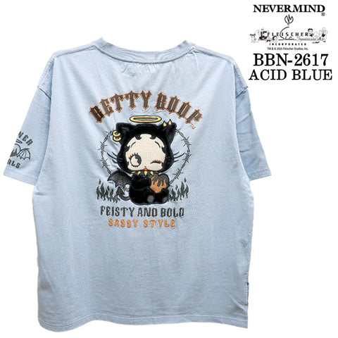 BETTY BOOP NEVERMIND TEE BIG S/S T-SHIRT ベティーブープ ネバーマインド ビッグシルエット 天竺 半袖Tシャツ bbn-2617