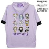 BETTY BOOP NEVERMIND TEE BIG S/S HOODIE ベティーブープ ネバーマインド ビッグシルエット 天竺 半袖 パーカー bbn-2618