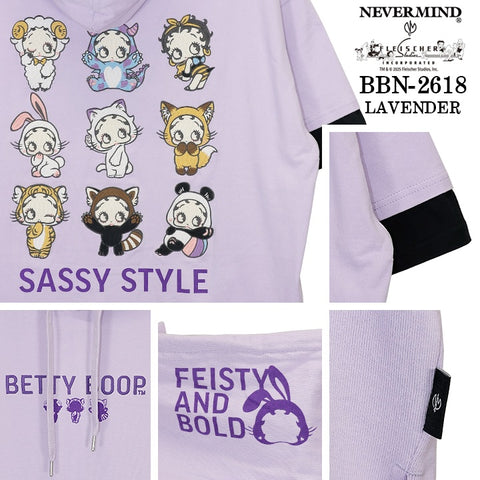 BETTY BOOP NEVERMIND TEE BIG S/S HOODIE ベティーブープ ネバー