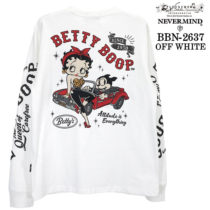 BETTY BOOP NEVERMIND TEE L/S T-SHIRT ベティーブープ ネバーマインド コラボ 天竺 ロンTEE 長袖 Tシャツ bbn-2637