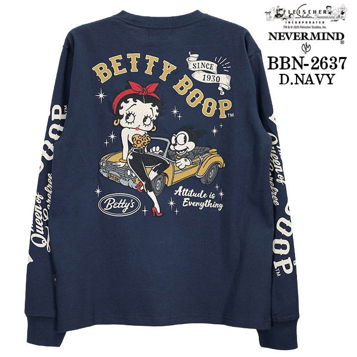 BETTY BOOP NEVERMIND TEE L/S T-SHIRT ベティーブープ ネバーマインド コラボ 天竺 ロンTEE 長袖 Tシャツ bbn-2637