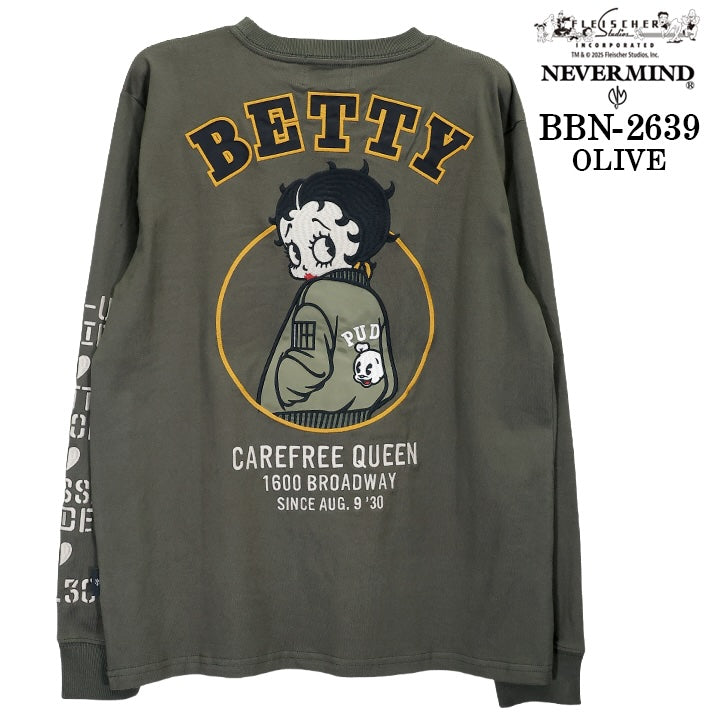BETTY BOOP NEVERMIND TEE L/S T-SHIRT ベティーブープ ネバーマインド コラボ 天竺 ロンTEE 長袖 Tシャツ bbn-2639