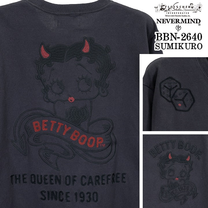 BETTY BOOP NEVERMIND TEE L/S T-SHIRT ベティーブープ ネバーマインド コラボ 天竺 ロンTEE 長袖 Tシャツ bbn-2640