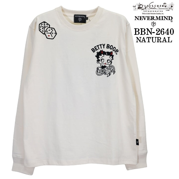 BETTY BOOP NEVERMIND TEE L/S T-SHIRT ベティーブープ ネバーマインド コラボ 天竺 ロンTEE 長袖 Tシャツ bbn-2640