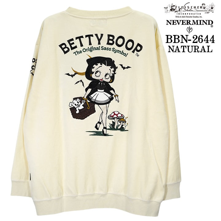 BETTY BOOP NEVERMIND BIG SILHOUETTE VELOUR PULLOVER ベティーブープ ネバーマインド コラボ ビッグシルエット ベロア プルオーバー bbn-2644