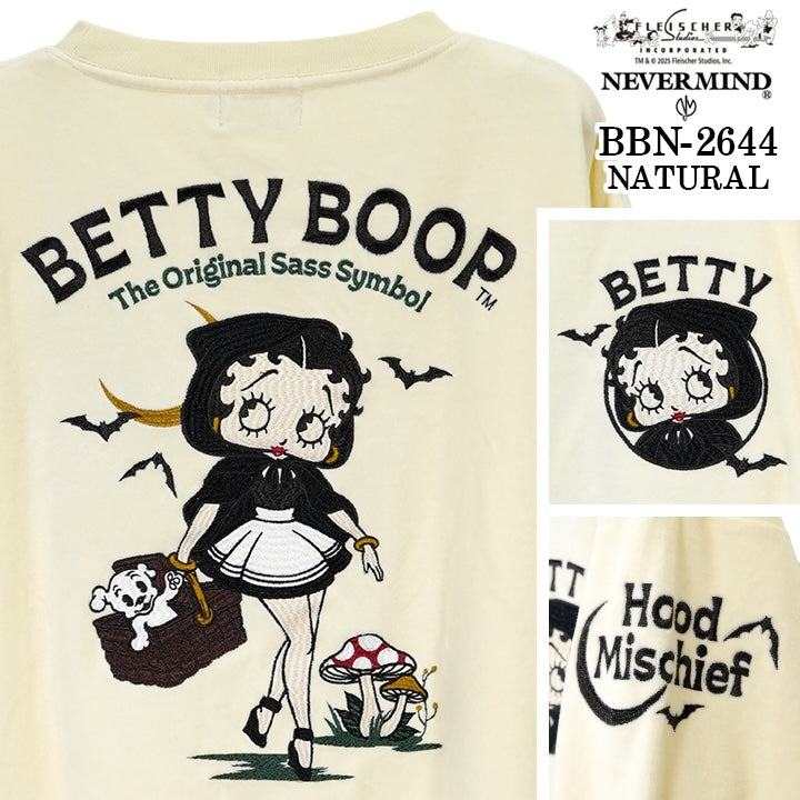 BETTY BOOP NEVERMIND BIG SILHOUETTE VELOUR PULLOVER ベティーブープ ネバーマインド コラボ ビッグシルエット ベロア プルオーバー bbn-2644