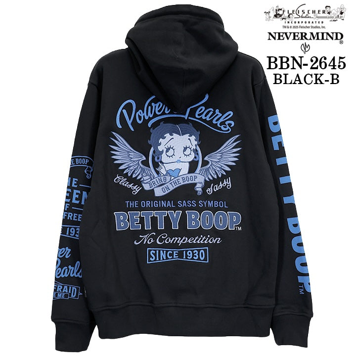 BETTY BOOP NEVERMIND HOODIE F/Z PARKA ベティーブープ ネバーマインド コラボ 裏毛 フーディ パーカー bbn-2645