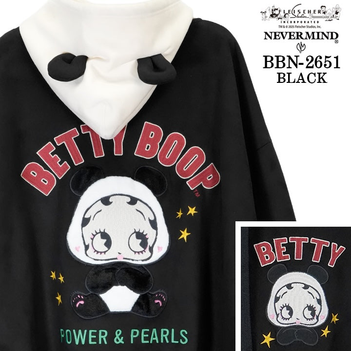 BETTY BOOP NEVERMIND BIG SILHOUETTE FAKE SUEDE HOODIE PARKA ベティーブープ コラボ ビッグシルエット パーカー bbn-2651