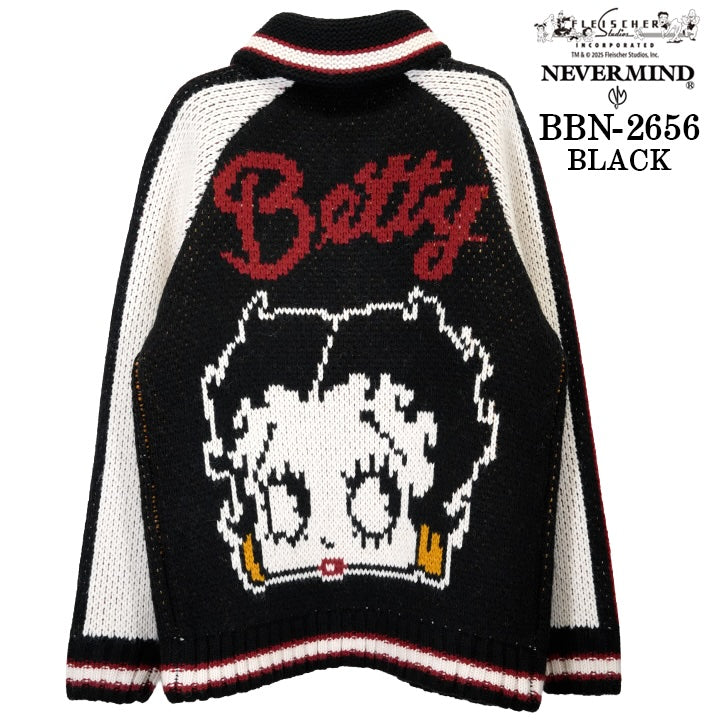 BETTY BOOP NEVERMIND 3G JACQUARD JACKET ベティーブープ ネバーマインド コラボ ジャカード ニット ジャケット bbn-2656