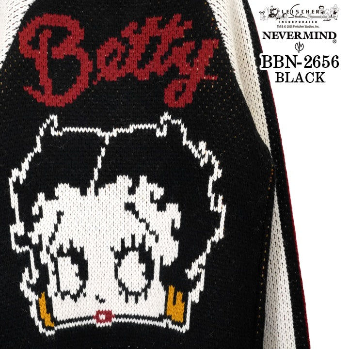 BETTY BOOP NEVERMIND 3G JACQUARD JACKET ベティーブープ ネバーマインド コラボ ジャカード ニット ジャケット bbn-2656