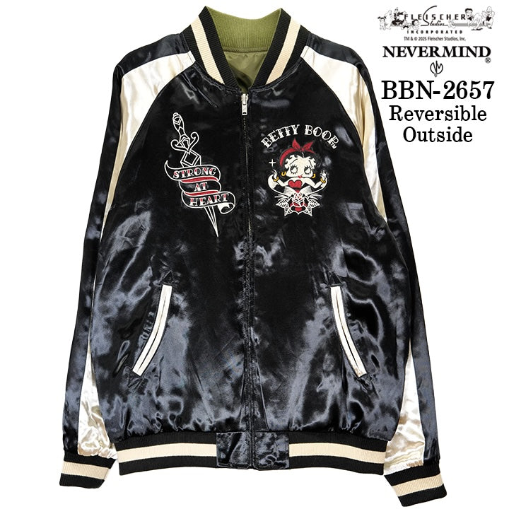 BETTY BOOP NEVERMIND REVERSIBLE SOUVENIR JACKET SKA ベティーブープ ネバーマインド リバーシブル スカジャン 裏ナイロン bbn-2657