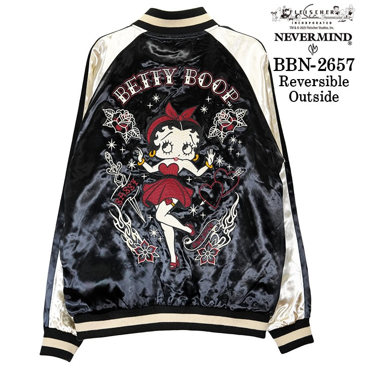 BETTY BOOP NEVERMIND REVERSIBLE SOUVENIR JACKET SKA ベティーブープ ネバーマインド リバーシブル スカジャン 裏ナイロン bbn-2657