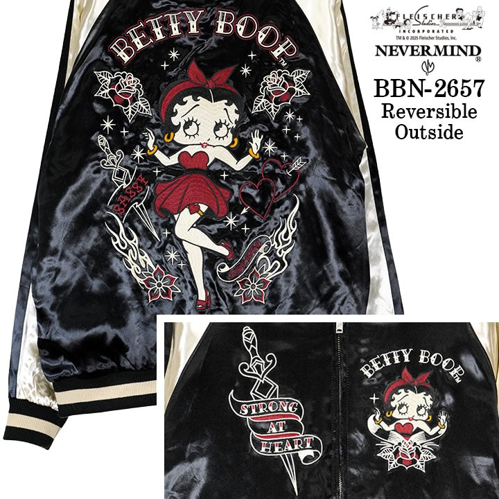 BETTY BOOP NEVERMIND REVERSIBLE SOUVENIR JACKET SKA ベティーブープ ネバーマインド リバーシブル スカジャン 裏ナイロン bbn-2657