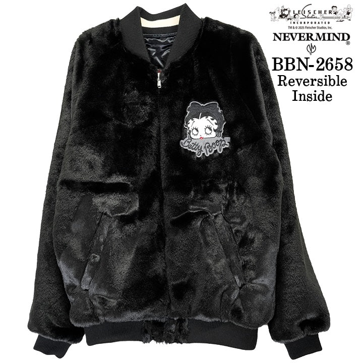 BETTY BOOP NEVERMIND REVERSIBLE SOUVENIR JACKET SKA ベティーブープ ネバーマインド リバーシブル スカジャン 裏ファー bbn-2658